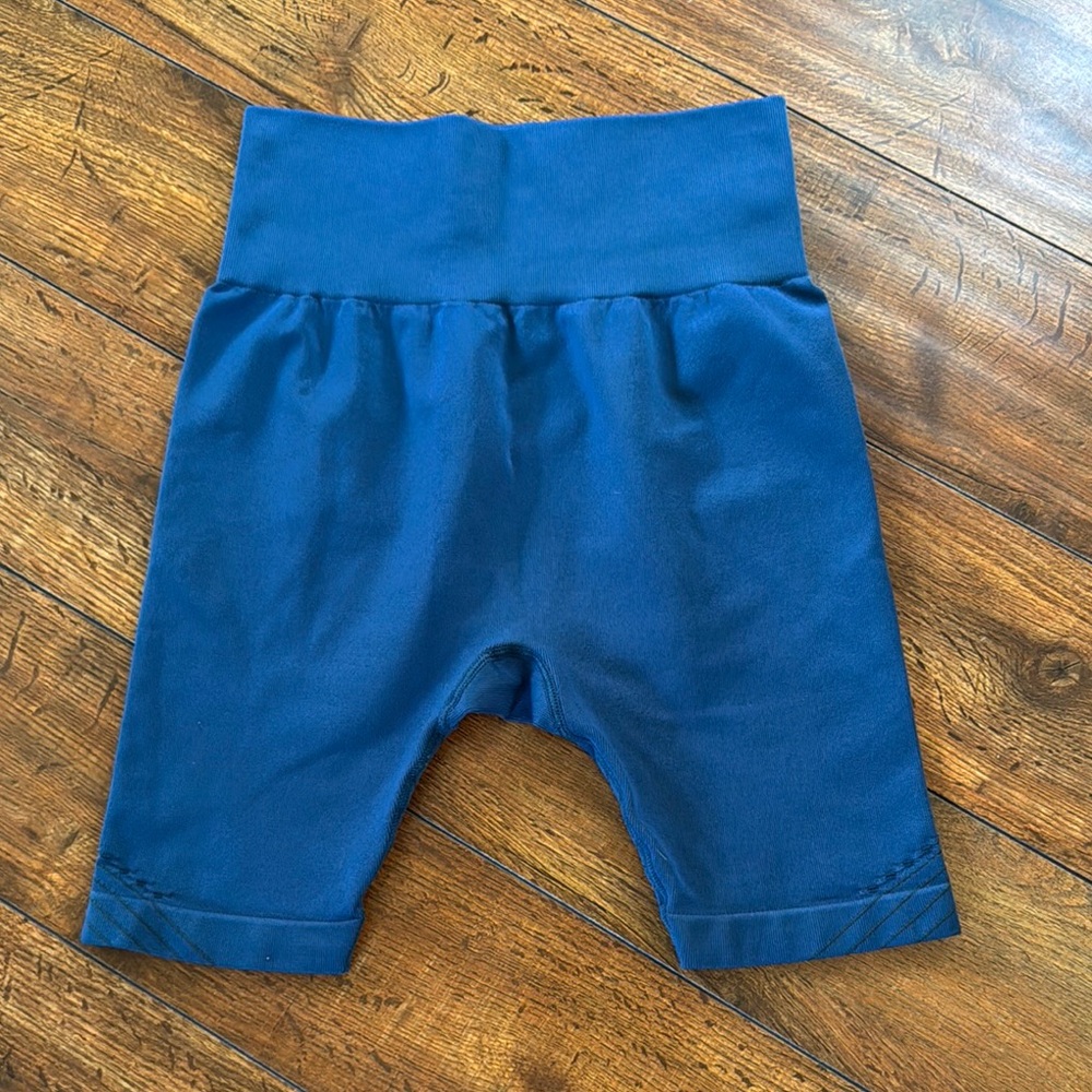 Blue High-Waisted Shorts